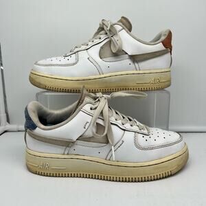 Nike Shoes Womens 6 Air Force 1 07 Lux Inside Out 898889 103 White Blue Red AF1